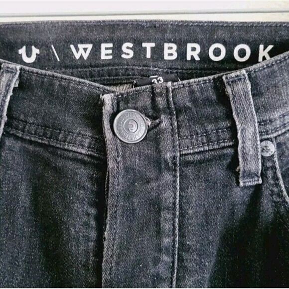 True Religion x Westbrook Collab Rocco Distressed Skinny Fit Jeans Size 33X31 - Picture 5 of 8